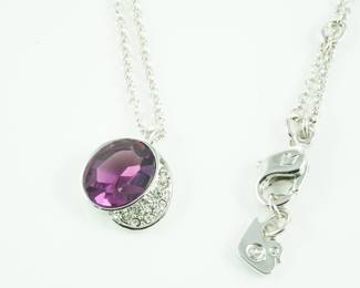 Swarovski amethyst pendant & crystal pendants in sterling chains