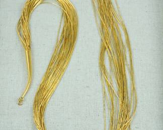 Vintage gold plated sterling liquid silver necklace