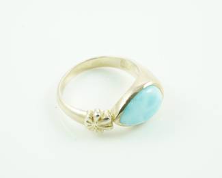 Larimar & sterling ring