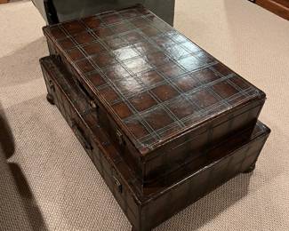 Stacked luggage coffee table 