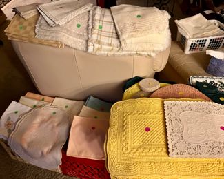 Variety of cloth napkins and placemats