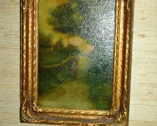 Oil on board painting