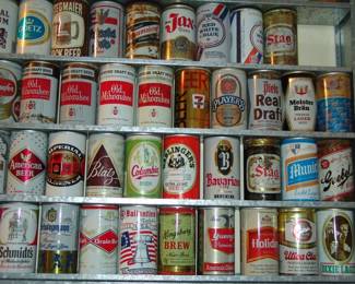 Antique beer cans