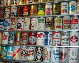 Antique beer cans