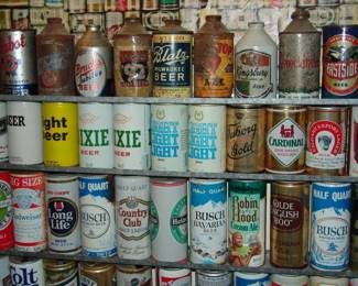 Antique beer cans