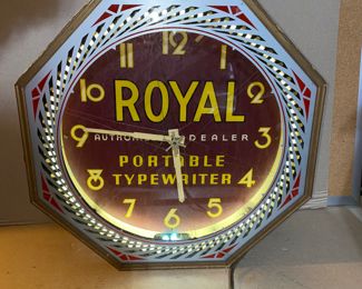 Original Working Royal Portable Typewriter Clock. We have a video of it working if you would like to see it before the sale begins do let us know and we will share that with you. $800.00