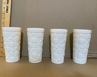 4 Milk Glass Tumblers $20.00