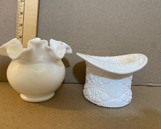 Fenton Hat and 4 inch Tall Vase $10.00 both 