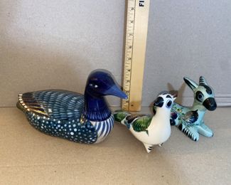 3 Mexican Pottery Birds $12.00