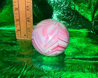 Pink and White Swirl Paperweight $10.00