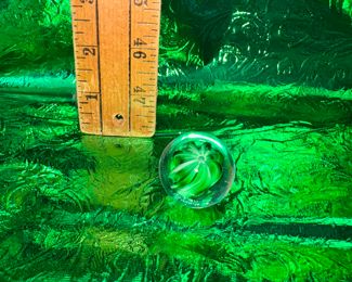 Clear and Green Swirl Paperweight $8.00