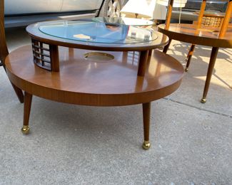 Mid Century Modern 2 Tier Table $175.00