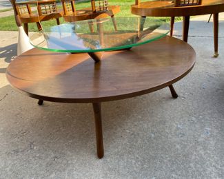 Mid Century Modern Glass Top Tier Round Table $150.00
