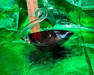 Viking Glass Ruby Red and Clear Swan $12.00