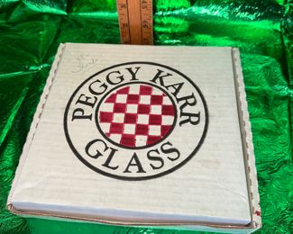 Peggy Kar Glass 2 Cornucopia Plates $24.00 for both 