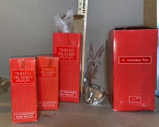 Timeless Treasures Glass Reindeer and Tree $30.00 for all 