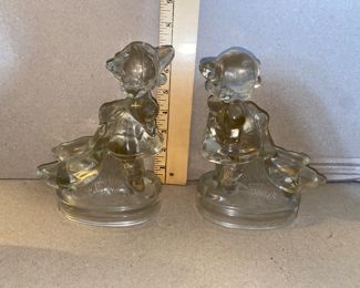 Clear Glass Hummel Girls $12.00 for both 