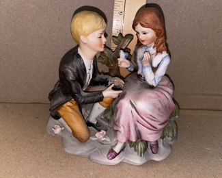 Boy and Girl with Blue Bird Music Box $6.00