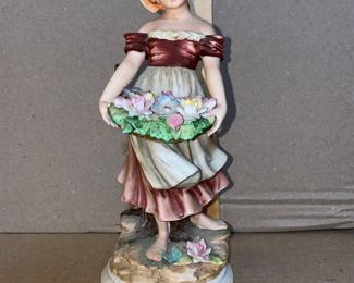 10 Inch Woman Holding Flowers unmarked $8.00