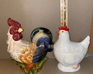2 Chicken Cookie Jars $22.00 for both 