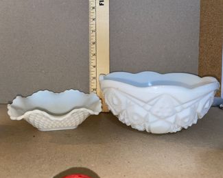 2 Milk Glass Pieces $10.00