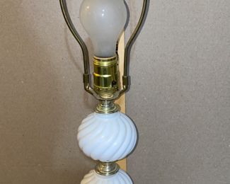 Milk Glass Swirl Lamp $14.00