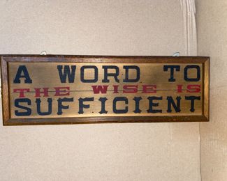 19 Inch A Word To The Wise Wood Sign $15.00