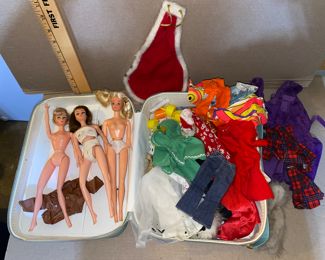 Barbies, Clothing and Case $45.00 