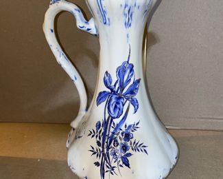 13 inch Blue Flower Pitcher $10.00
