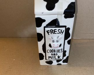 Cow Milk Carton Cookie Jar by Houston Harvest $7.00