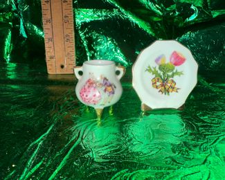 Small Vase Liverpool Pottery and The Small Plate is Limoges $8.00