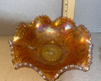 10 Inch in Diameter Carnival Glass Bowl $12.00