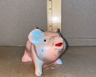 Metal Cast Pig Bank The Chicago Heights National Bank (no key) $10.00