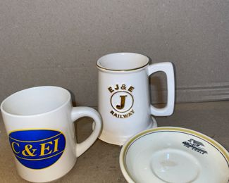 2 Mugs and One Saucer Train Related Including the Eagle $14.00