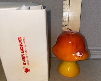 3.5 inch Mushroom Candle (ladybug coming off) $4.00