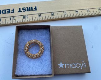 Rhinestone Wreath Pin $4.00