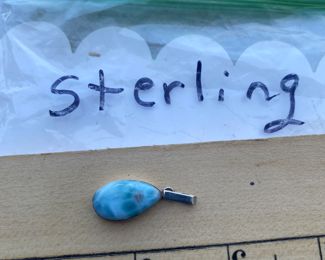 Sterling Silver Blue Stone Pendant $6.00