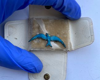 Sterling Blue Bird Enamel Pin $6.00