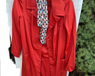 Size 14 Coat, Scarf and Dress with short sleeves $15.00