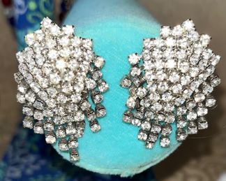 Pierced Rhinestone Earrings $6.00