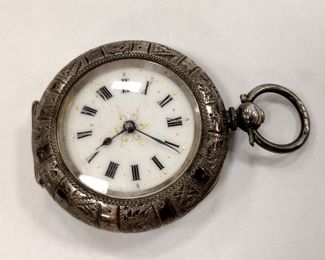 D.F.& C. .935 SILVER PENDANT WATCH: Dimier Freres & Cie ANGLO SWISS .935 SILVER KEY WIND PENDANT WATCH