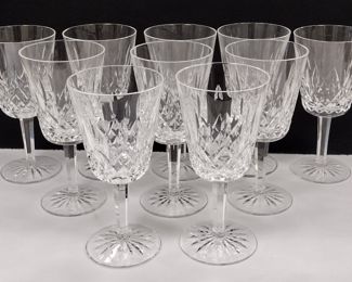 WATERFORD LISMORE WATER GOBLETS. 11 TOTAL.