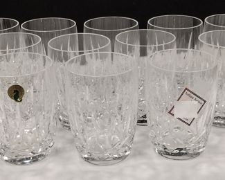 TWELVE WATERFORD CRYSTAL TUMBLERS. 4.5"