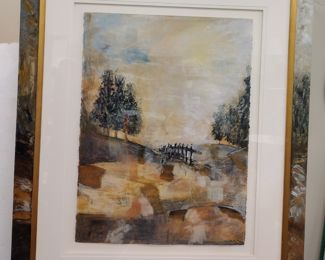 PAUL HOELSCHER ACRYLIC WITH CUSTOM PAINTED FRAME