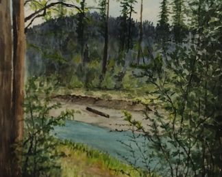 LANDSCAPE WATERCOLOR SIGNED E. HAYNES
