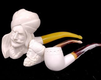 THREE MEERSCHAUM PIPES - NOT SMOKED