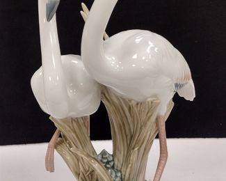 LLADRO FLAMINGOS #6641, RETIRED. 13.25" TALL