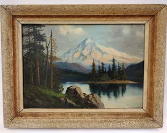 1900'S LANDSCAPE OIL ON PANEL 12 X 8". 