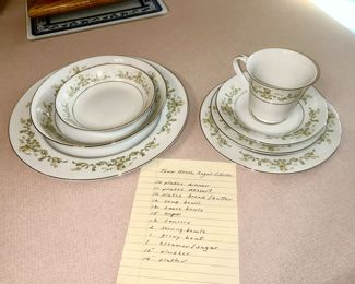 Town House Regal China dinnerware (includes pieces as stated on paper)