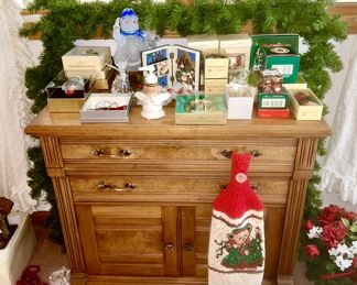 Antique chest, Christmas decor